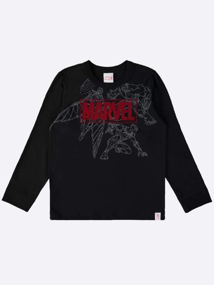 Imagem de Camiseta Manga Longa Infantil Malwee Básica Marvel