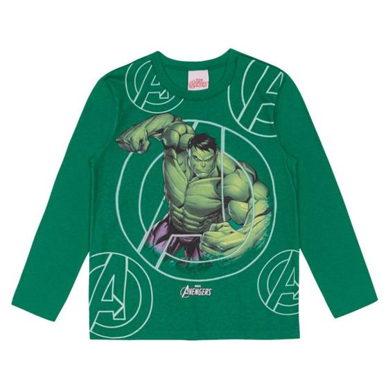 Imagem de Camiseta Manga Longa Infantil Menino Hulk Brandili 55104