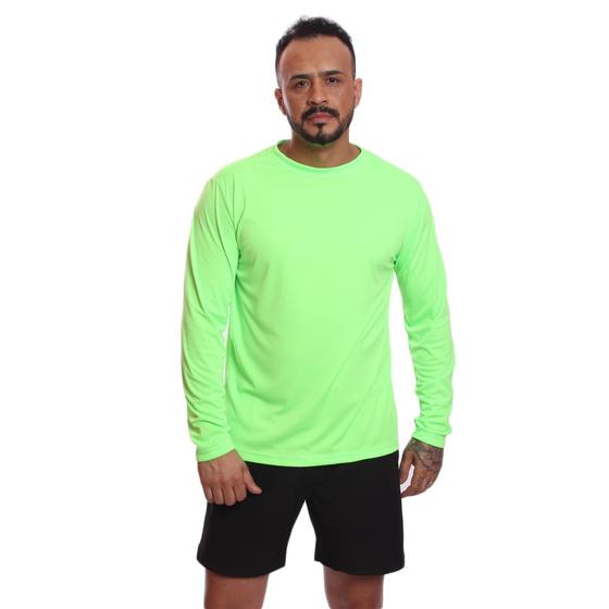 Imagem de Camiseta Manga Longa Masculina Camisa Térmica Dry UV Proteção Solar Blusa