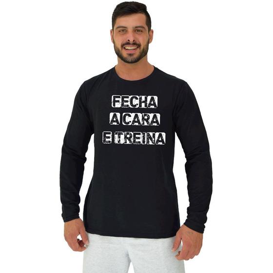 Imagem de Camiseta Manga Longa Moletinho MXD Conceito Fecha A Cara E Treina