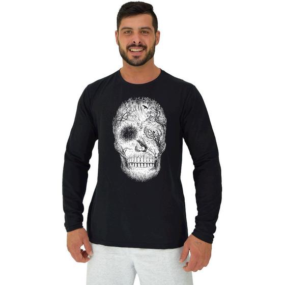 Imagem de Camiseta Manga Longa Moletinho MXD Conceito Forest Skull