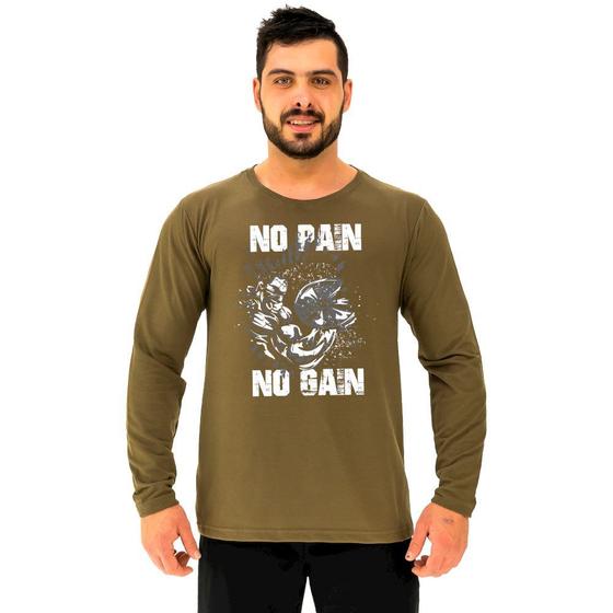 Imagem de Camiseta Manga Longa Moletinho MXD Conceito No Pain No Gain Arms