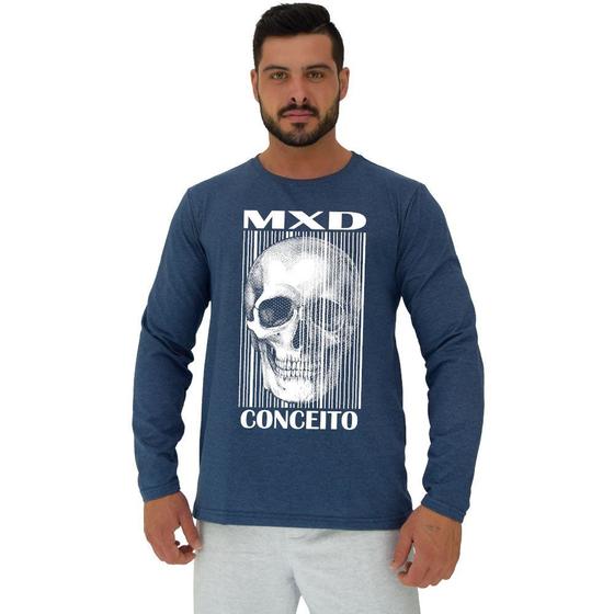 Imagem de Camiseta Manga Longa Moletinho MXD Conceito Skull