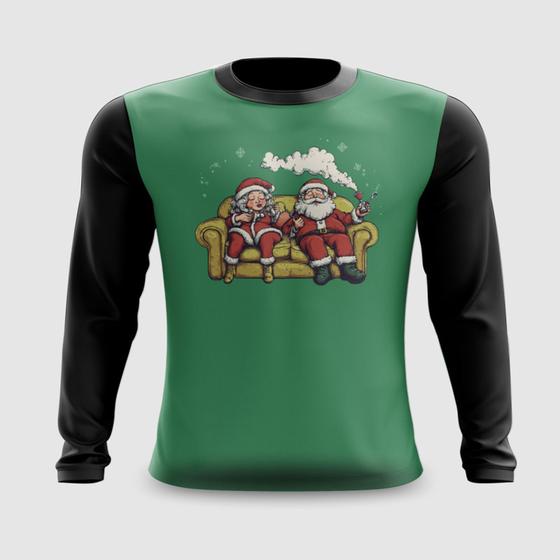 Imagem de Camiseta Manga Longa Papai e Mamãe Noel Chapados no Natal