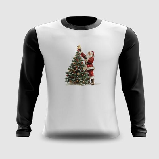 Imagem de Camiseta Manga Longa Papai Noel Estrela do Natal