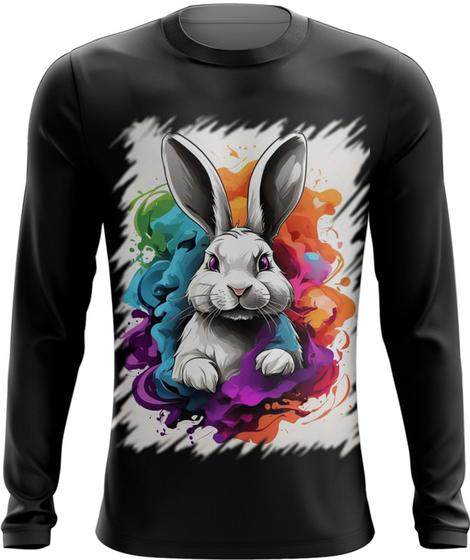 Imagem de Camiseta Manga Longa Páscoa Coelhinho Artístico Design 16