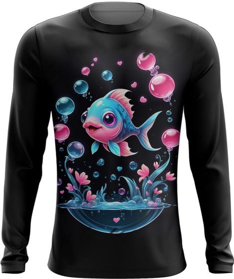 Imagem de Camiseta Manga Longa Peixinho Feliz no Aquário Peixe 2