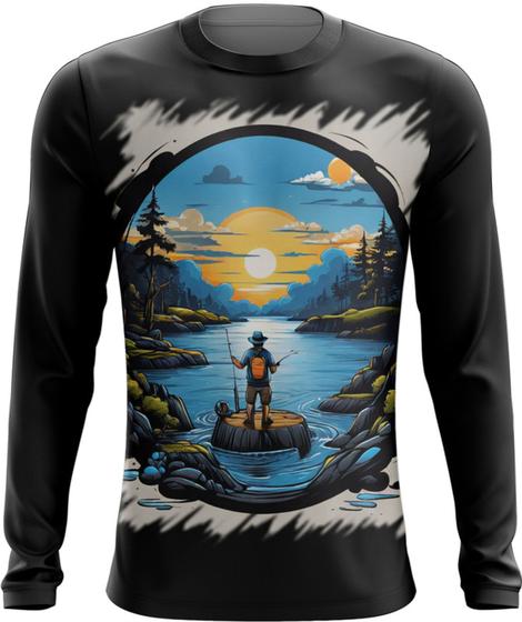 Imagem de Camiseta Manga Longa Pesca Esportiva Peixes Azul Paz 9