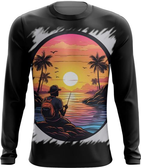 Imagem de Camiseta Manga Longa Pesca Esportiva Pôr do Sol Peixes 16