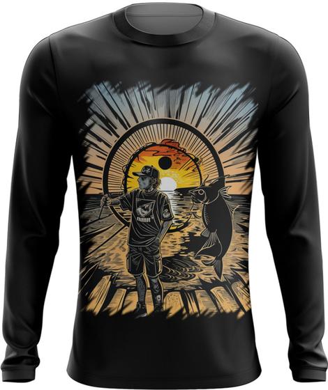 Imagem de Camiseta Manga Longa Pesca Esportiva Pôr do Sol Peixes 3