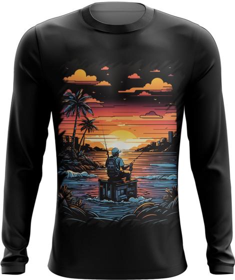 Imagem de Camiseta Manga Longa Pesca Esportiva Pôr do Sol Peixes 9