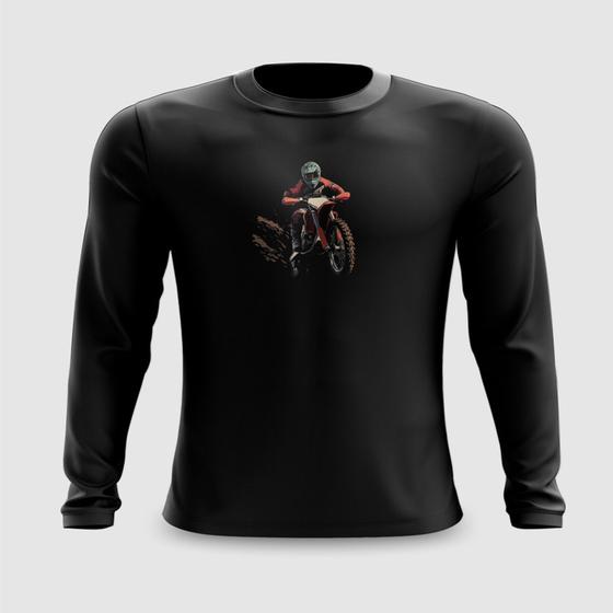 Imagem de Camiseta Manga Longa Piloto Motocross Corrida