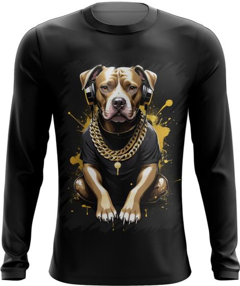 Imagem de Camiseta Manga Longa Pitbull com Headphones 2