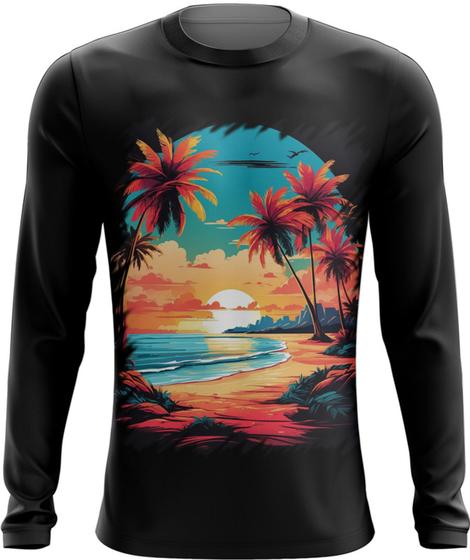 Imagem de Camiseta Manga Longa Praia Paradisíaca Vintage 9