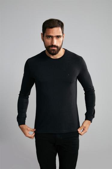 Imagem de Camiseta Manga Longa Premium Malha Slim Fit - Preto