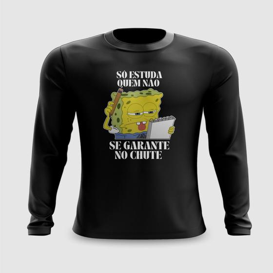 Imagem de Camiseta Manga Longa Só Estuda... Carnaval Meme