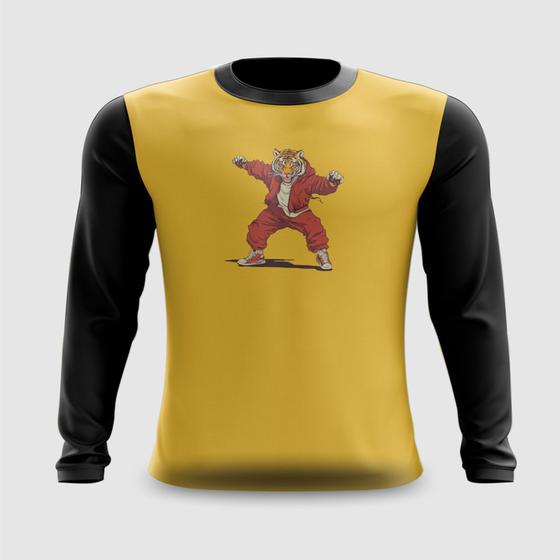 Imagem de Camiseta Manga Longa Tigre Dançando Break Dance