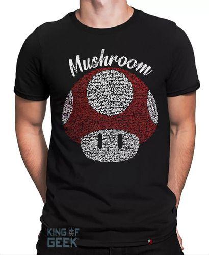 Imagem de Camiseta Mario Bros Cogumelo Game Geek Retrô Clássico Anos80