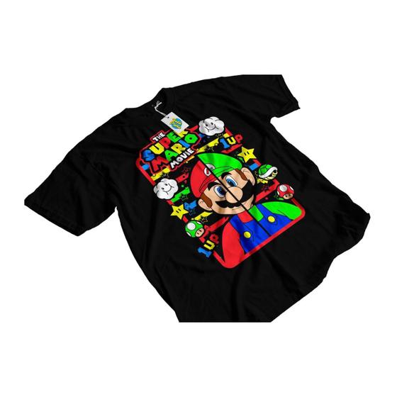 Imagem de Camiseta Mario Bros e Luigi Cotton para crianças e adultos