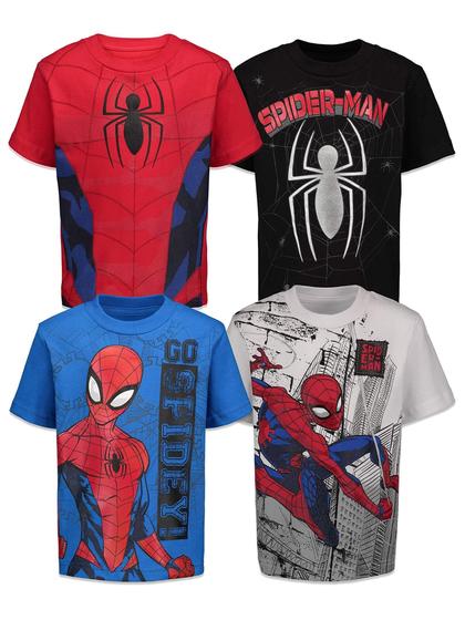 Imagem de Camiseta Marvel Spider-Man para meninos, Spider-Man 4T, pacote com 4