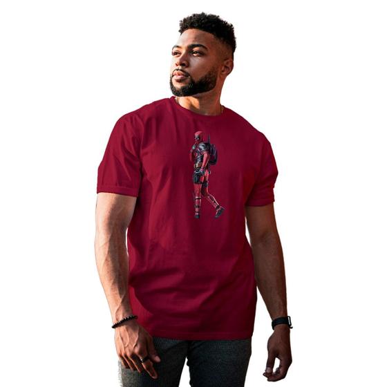 Imagem de Camiseta masculina 100% algodão manga curta Deadpool Pose