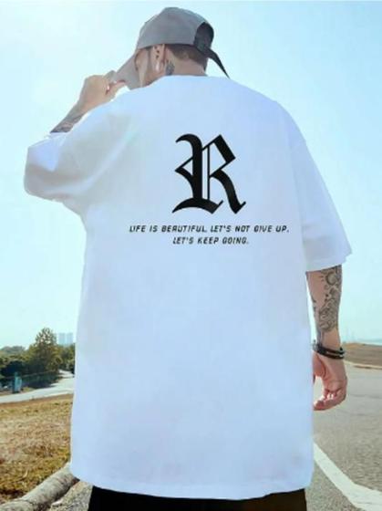 Imagem de Camiseta masculina 100% Algodão R hip hop slogan Streetwear Lançamento