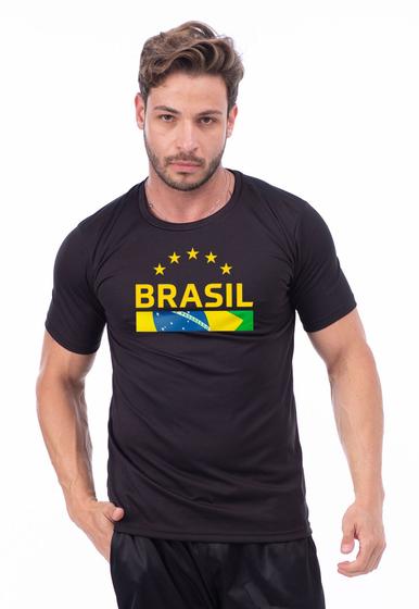 Imagem de Camiseta Masculina Academia Dry Fitness Estampa Brasil Copa Olimpíadas