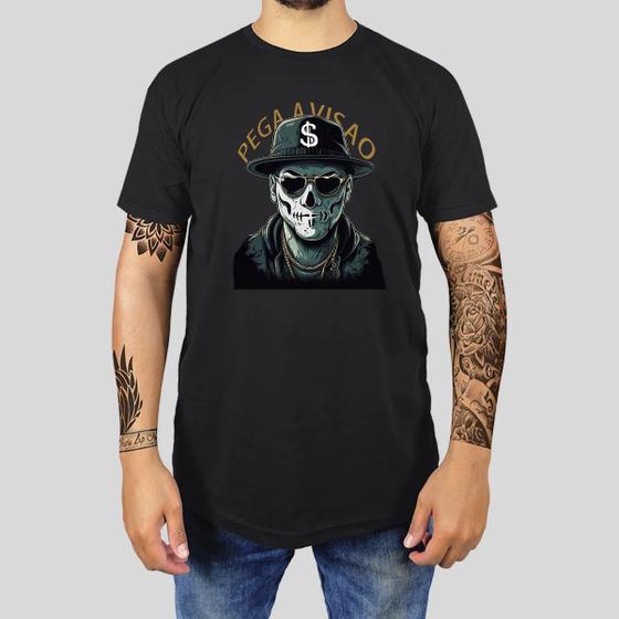 Imagem de Camiseta Masculina Adulto Casual Algodão Premium Estampada Gola Redonda Caveira