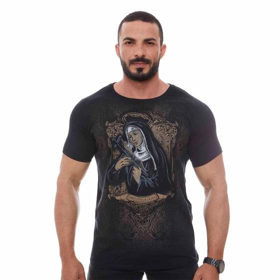 Imagem de Camiseta Masculina Ágape Santa Rita de Cássia DV11361 Preto M