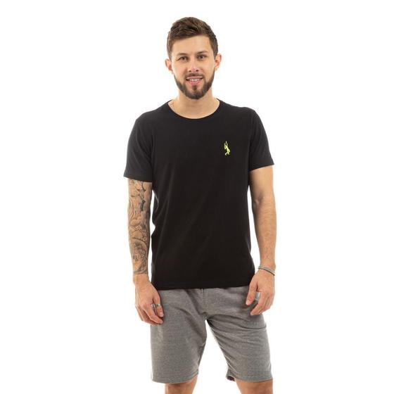 Imagem de Camiseta Masculina Algodão Básica + Bermuda Elástico Lisa