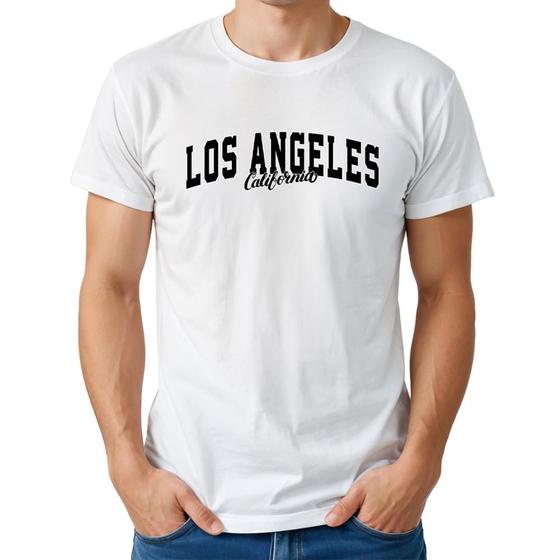 Imagem de Camiseta Masculina Algodão Estampa Los Angeles Casual