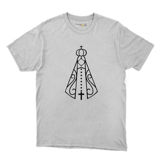 Imagem de Camiseta Masculina Algodao Estampa Nossa Senhora de Aparecida Religiosa Igreja Catolica