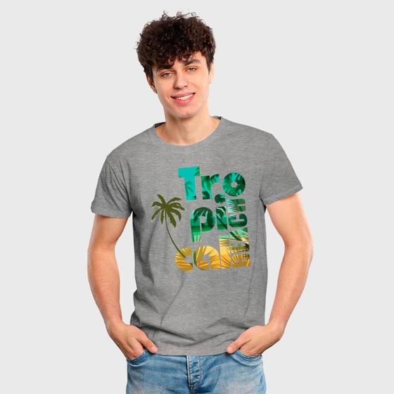 Imagem de Camiseta Masculina Algodão Estampa Tropical Casual