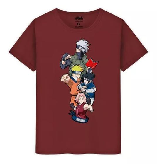 Imagem de Camiseta Masculina Algodão Naruto Kakashi Sakura Camisa