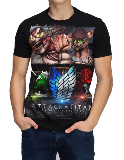 Imagem de Camiseta Masculina Attack On Titans Camisa Blusa Animes Geek