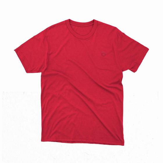 Imagem de Camiseta Masculina Básica de Algodão Vermelha P ao G3 Tamanhos Grandes Plus Size - Gira e Pira