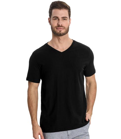 Imagem de Camiseta Masculina Básica Gola V Rovitex Preto