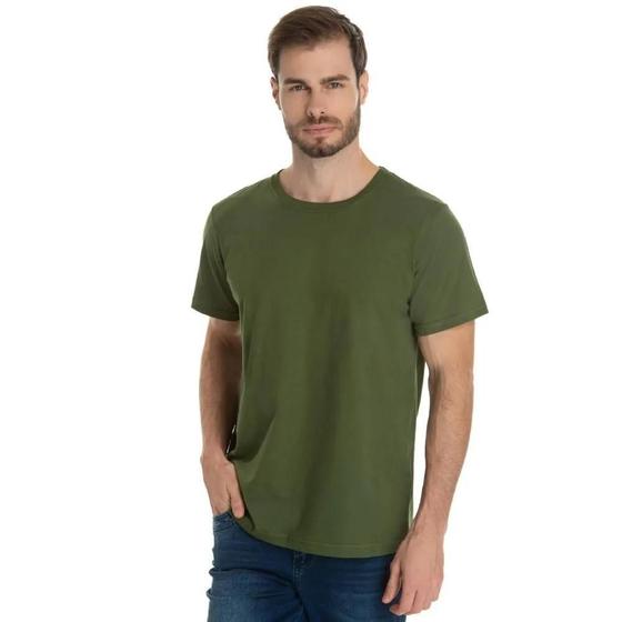 Imagem de Camiseta Masculina Básica Lisa 100% Algodão Premium