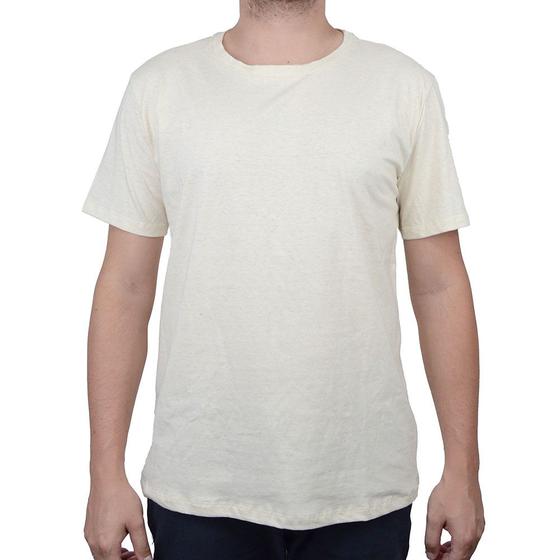 Imagem de Camiseta Masculina Basico.Com Linho Bege  - 102101