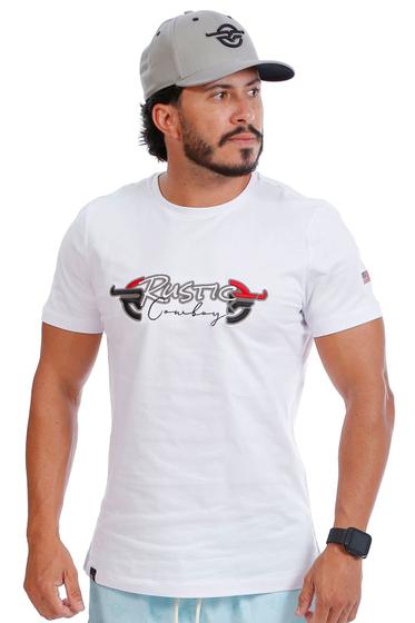 Imagem de Camiseta Masculina Branca Bordada - Rodeo Farm