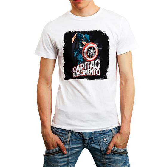 Imagem de Camiseta Masculina Branca Capitão Nascimento