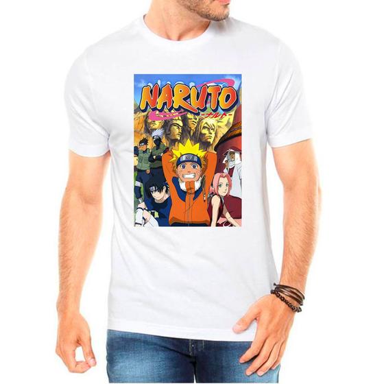 Imagem de Camiseta Masculina Branca Desenho Naruto Anime 20