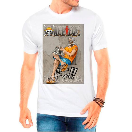 Imagem de Camiseta Masculina Branca Desenho One Pieces Anime 07