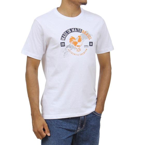 Imagem de Camiseta Masculina Branca Estampada Made In Mato 32944