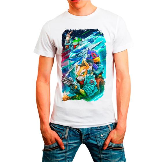 Imagem de Camiseta Masculina Branca Starfox Games Jogos 01