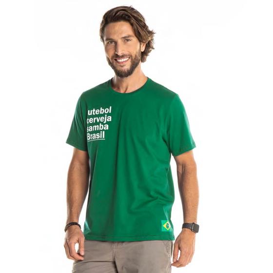 Imagem de Camiseta Masculina Brasil Escritas Verde