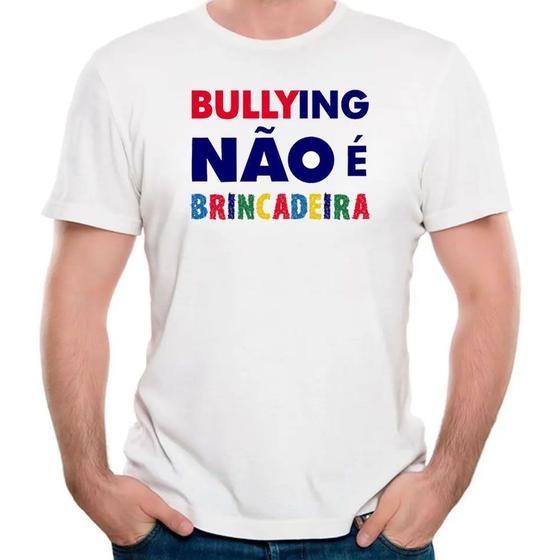 Imagem de Camiseta masculina bullying não é brincadeira camisa