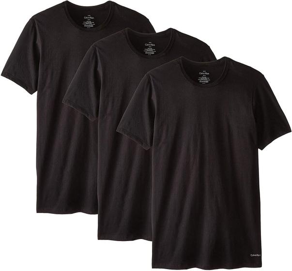 Imagem de Camiseta Masculina Calvin Klein - Algodão, Gola Redonda, Pacote com 3 Unidades