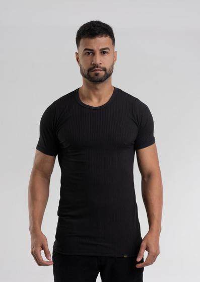 Imagem de Camiseta Masculina Canelada Estilo Americano Slim