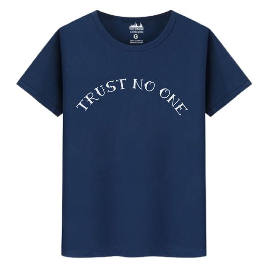 Imagem de Camiseta Masculina Casual Algodão Fio Penteado Trust No One